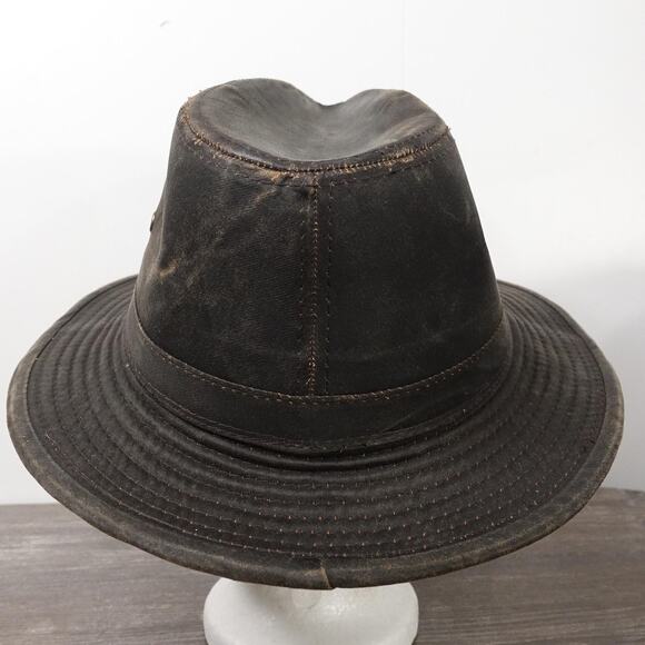 Conner Hat Outback Fitted Mens XXXL Brown Weathered Cotton Safari Outdoor WAXED - Picture 5 of 10